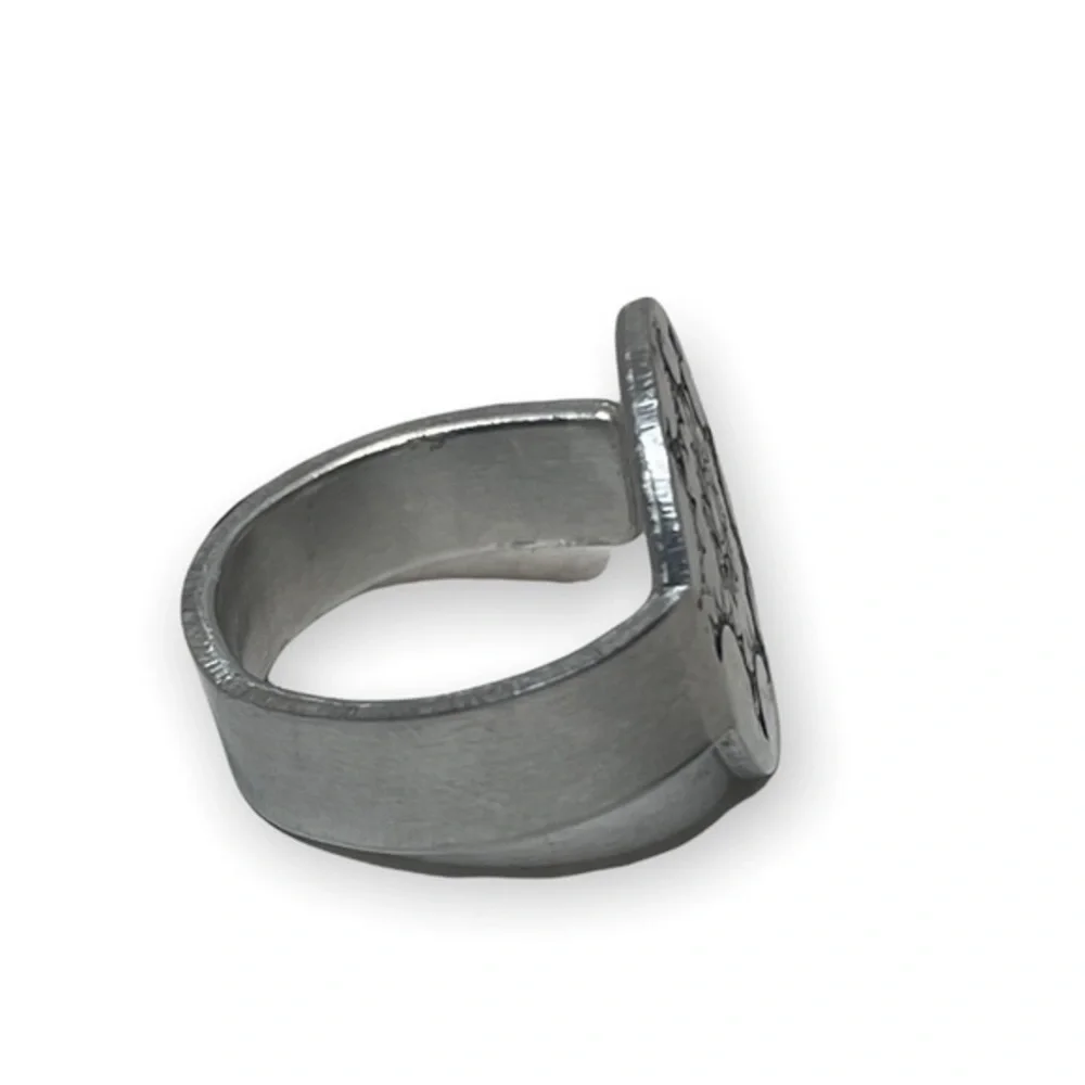 Handmade 9 stamped celestial sun silver adjustable hypoallergenic medallion ring